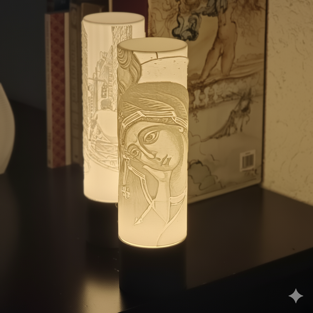 Lámpara Litofanía: La Sagrada Familia - Luz de Fe y Hogar