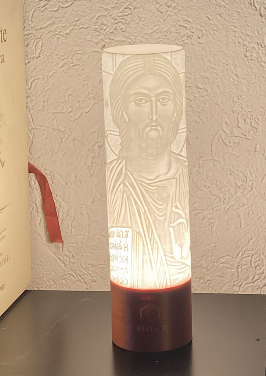 Lámpara Litofanía: Cristo Pantocrátor - La Luz del Soberano y Salvador