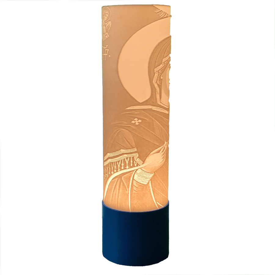 Vista derecha lámpara Virgen Desatanudos